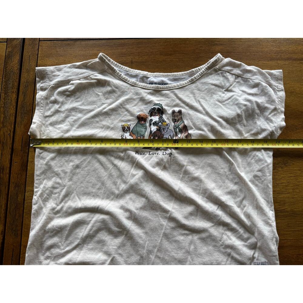 Life Is Good Peace Love Dogs Graphic Sleep Tee Shirt Size Small - Picture 6 of 10